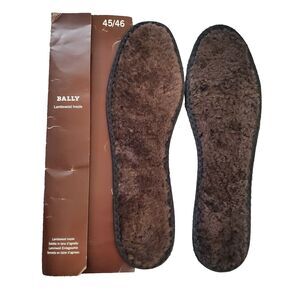 Bally Innersole Men Size 45/46 US Size 11.5 12.5 Lambswool Brown Shearling Warm